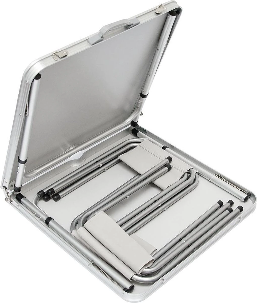 Inklapbare, In Hoogte Verstelbare Campingtafel 120x60x70cm Incl. 4 Inklapbare Krukken Campingtafel S 8 Inklapbare, In Hoogte Verstelbare Campingtafel 120x60x70cm Incl. 4 Inklapbare Krukken Campingtafel S - Afbeelding 6