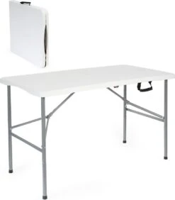 Toboli Klaptafel 120x60x74cm Campingtafel Wit; Bijzettafel, Inklapbare Tafel - Multistrobe -Buitenkampeer Winkel 1051x1200