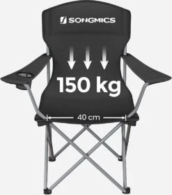 MIRA Home - Campingstoel Set Van 2 Inklapbaar - Klapstoel Met Robuust Frame - Met Flessenhouder - 76 X 51.5 X 95.5 Cm - Zwart -Buitenkampeer Winkel 1062x1200 1