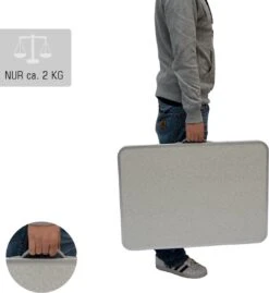 Alu Campingtafel 70x55cm - Inklapbbar Kampeertafel - Picknicktafel Licht Vouwtafel Klaptafel Grijs -Buitenkampeer Winkel 1102x1200 1
