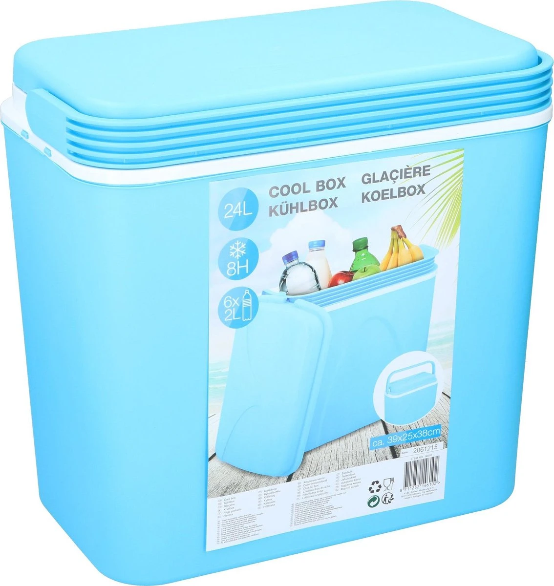 Merkloos Koelbox - 24l - Blauw - 39x25x38cm 6 Merkloos Koelbox - 24l - Blauw - 39x25x38cm - Afbeelding 4