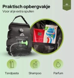 Needventure Solar Douche - Camping Douchezak - Buiten Douche - Tuindouche - Inclusief Thermometer - Waterzak Met Douchekop - 20L - Zwart -Buitenkampeer Winkel 1140x1200 3