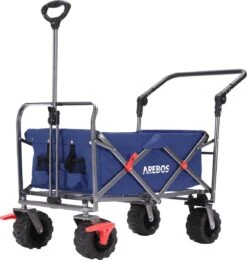 AREBOS Handkar | Transportwagen | Apparatuurwagen | Opvouwbaar | Duwstang| Blauw -Buitenkampeer Winkel 1142x1200 2