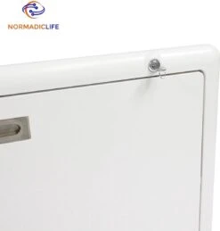 Merkloos NormadicLife® - Outdoor – Opklapbare Tafel - Eettafel – Tafel Voor Buitenkeuken - Caravan – Camper – Picknicktafel - Ingebouwd Ledlicht – Wit -Buitenkampeer Winkel 1144x1200