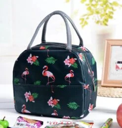 Koeltas - Lunchtas - Volwassenen En Kinderen - Compact & Handig: Zomer - Picknick -School - Lunch - Werk - Zwart Flamingo -Buitenkampeer Winkel 1145x1200