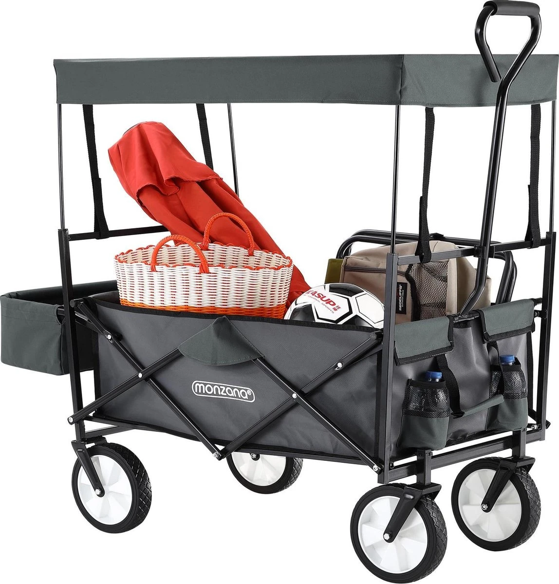 Monzana Bolderkar Opvouwbaar - 100 Liter - Met Afneembaar Dak Grijs 7 Monzana Bolderkar Opvouwbaar - 100 Liter - Met Afneembaar Dak Grijs - Afbeelding 5