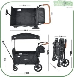 FableKids LEO X4Lite Opvouwbare Handkar Met Dak Onyx Zwart -Buitenkampeer Winkel 1159x1200 6
