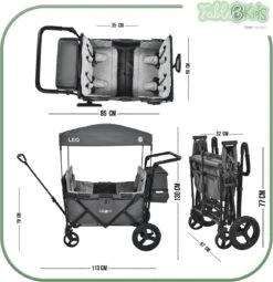FableKids LEO X4Plus Opvouwbare Wagen Met Dak Fossil Grey -Buitenkampeer Winkel 1161x1200 5