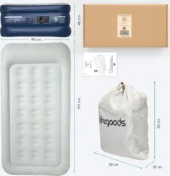 LifeGoods Luchtbed - 1 Persoons - Met Ingebouwde Pomp - Incl. Draagtas En Reparatiekit -Buitenkampeer Winkel 1163x1200 2