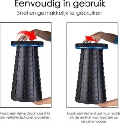 Kampeerkruk - Uitschuifbare Kruk - Military / Groen - Tot 120 Kg - Travel Stool - INCLUSIEF OPBERGZAK - Opvouwbare Campingkruk - Inklapbaar Krukje - Telescopische Kruk - Camping - Outdoor -Buitenkampeer Winkel 1177x1200