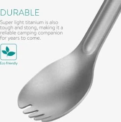 Navaris 2x Spork Met Extra Lange Handgreep - Set Van 2 - Campingbestek Van Titanium - Bestek Voor Onderweg - Lichtgewicht - Inclusief Bewaarzakje -Buitenkampeer Winkel 1188x1200 12