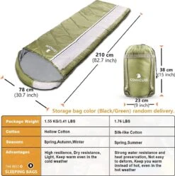 COVACURE 1.5/0.8kg Slaapzak, 3 Seizoenen Ultra Warm & Lichtgewicht Slaapzak Voor Volwassenen, Envelop Compacte Outdoor Slaapzakken Met Draagbare Compressie Tas Voor Camping, Rugzakken, Wandelen... -Buitenkampeer Winkel 1189x1200 6