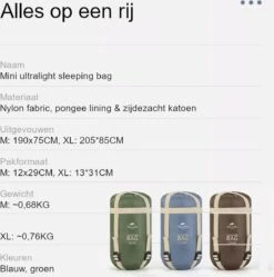 Naturehike® Slaapzak - Lichtgewicht - 190*75cm - Compact - Waterdicht - 3 Seizoenen Slaapzak Lente, Zomer & Herfst - Outdoor - Slaapzakken Volwassen & Kinderen -Buitenkampeer Winkel 1190x1200 7