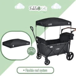FableKids LEO X2 Lite Opvouwbare Handkar Met Dak Onyx Zwart -Buitenkampeer Winkel 1194x1200 3