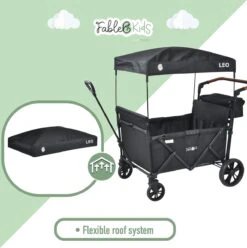 FableKids LEO X4Lite Opvouwbare Handkar Met Dak Onyx Zwart -Buitenkampeer Winkel 1194x1200 4