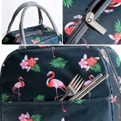 Koeltas - Lunchtas - Volwassenen En Kinderen - Compact & Handig: Zomer - Picknick -School - Lunch - Werk - Zwart Flamingo -Buitenkampeer Winkel 1195x1200 1