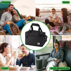 Brisby 4 Laags Geïsoleerde Koeltas - Lunchtas 12 Liter - Extra Ruimte Uitvouwbaar- Zwart -Buitenkampeer Winkel 1197x1200 25