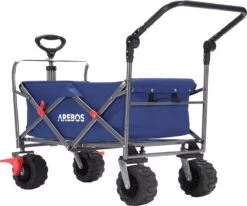 AREBOS Handkar | Transportwagen | Apparatuurwagen | Opvouwbaar | Duwstang| Blauw -Buitenkampeer Winkel 1200x1000 2