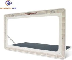 Merkloos NormadicLife® - Outdoor – Opklapbare Tafel - Eettafel – Tafel Voor Buitenkeuken - Caravan – Camper – Picknicktafel - Ingebouwd Ledlicht – Wit -Buitenkampeer Winkel 1200x1002