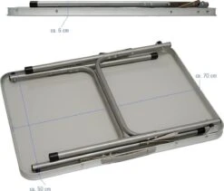 Alu Campingtafel 70x55cm - Inklapbbar Kampeertafel - Picknicktafel Licht Vouwtafel Klaptafel Grijs -Buitenkampeer Winkel 1200x1026
