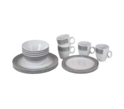 Bo-Camp - Servies - Classic - 16-Delig - Wit/Grijs -Buitenkampeer Winkel 1200x1050 20