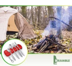Roestvrij Staal Bestek (kampeerset) – Draagbare Reislepels, -vork En -mes Voor Festivals, Camping Of Trektochten - Wordt Geleverd Met Een Neopreen Draagtasje Met Een Lichtgewicht Flesopener -Buitenkampeer Winkel 1200x1100 6