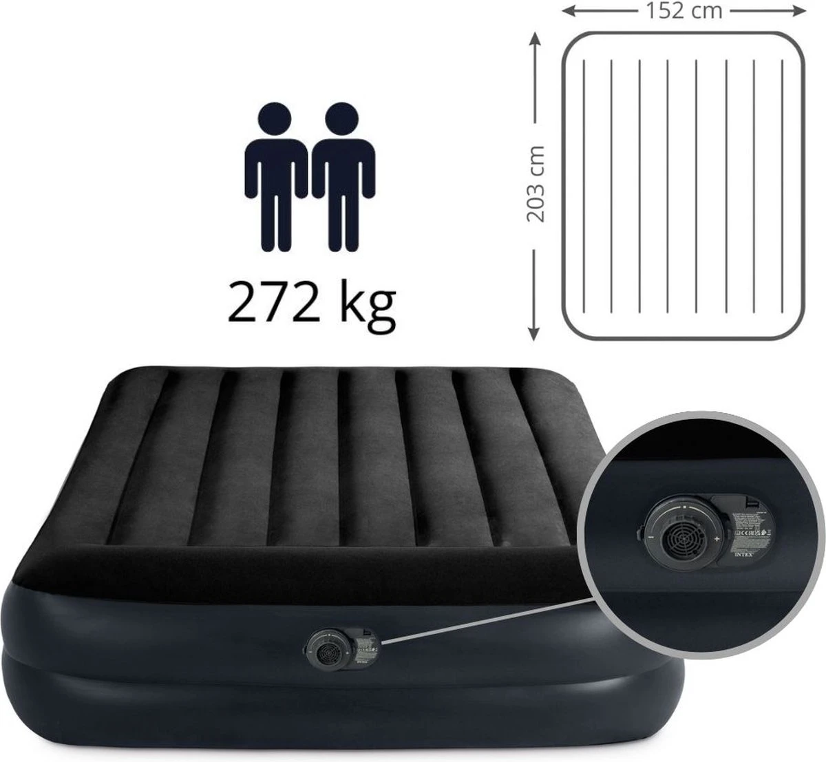 Intex Luchtbed - 2 Persoons - 203x152x42cm 18 Intex Luchtbed - 2 Persoons - 203x152x42cm - Afbeelding 16