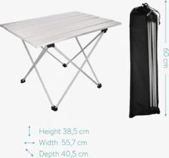 Navaris Campingtafel - Inklapbaar Campingtafeltje Van Aluminium - Opvouwbare Tafel Inclusief Draagtas - Picknicktafel - Zilver 15 Navaris Campingtafel - Inklapbaar Campingtafeltje Van Aluminium - Opvouwbare Tafel Inclusief Draagtas - Picknicktafel - Zilver -Buitenkampeer Winkel 1200x1120 1