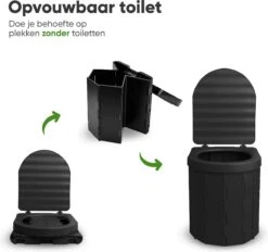 KNGZ Outdoor Gear – Camping Toilet – Nieuw Model – Biologisch Afbreekbare Zakjes – Opvouwbare Camping Toilet Met Deksel – Camping Toilet Hoge Zit – Draagbare WC Emmer Volwassen – Draagbaar Mobiel Potje – Nachtemmer – Opvouwbaar Toilet – Kamperen -Buitenkampeer Winkel 1200x1125 5