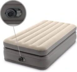 Intex Prime Comfort - Luchtbed - 1-Persoons - 99x191x51 Cm (BxLxH) - Grijs - Met Ingebouwde Motorpomp -Buitenkampeer Winkel 1200x1126 1