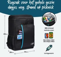 Sunflake Koelrugzak Groot - Lunchtas - Koeltas Backpack Voor Dames & Heren - Zwart 13 Sunflake Koelrugzak Groot - Lunchtas - Koeltas Backpack Voor Dames & Heren - Zwart -Buitenkampeer Winkel 1200x1132 3