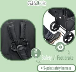 FableKids LEO X2 Lite Opvouwbare Handkar Met Dak Onyx Zwart -Buitenkampeer Winkel 1200x1134 8