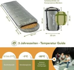 Skandika Dundee Flannel-R Slaapzak – Slaapzakken – Slaapzakken Volwassen - Maat M – Unisex - Katoen, Luxe Kwaliteit, Dubbele Slaapzak, 3 Seizoenen, Tot -20°C - 220 X 80 Cm - Outdoor Kampeerslaapzak – Ritssluiting Rechts - Grijs/geel -Buitenkampeer Winkel 1200x1136 5
