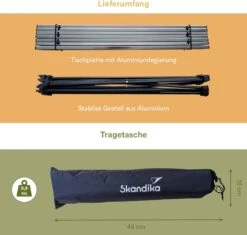 Skandika Ruka S Kleine Campingtafel – Campingtafels - Aluminium Campingtafel, Opvouwbaar, Zeer Licht, Eenvoudig Te Monteren, Stabiele Standaard - Opvouwtafel Voor Kamperen, Tenten Wandelen, Reizen, Thuis, Tuin – Tot Max. 20 Kg. - Grijs -Buitenkampeer Winkel 1200x1143 1