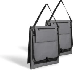 Set Van 2 Strandmatten Met Verstelbare Rugleuning - Gevuld Met Comfortschuim, Ultralicht En Opvouwbaar Om Ruimte Te Besparen – Grijs -Buitenkampeer Winkel 1200x1148