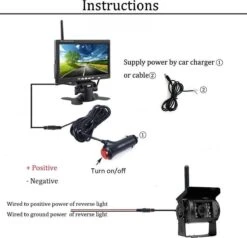 BrandWay Draadloze Auto Achteruitrijcamera Set Met Nachtzicht En 7 Inch Scherm - Achteruitrij Camera Draadloos Voor Auto / Camper / Caravan / Vrachtwagen / Landbouw -Buitenkampeer Winkel 1200x1154 2