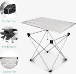 Navaris Campingtafel - Inklapbaar Campingtafeltje Van Aluminium - Opvouwbare Tafel Inclusief Draagtas - Picknicktafel - Zilver 14 Navaris Campingtafel - Inklapbaar Campingtafeltje Van Aluminium - Opvouwbare Tafel Inclusief Draagtas - Picknicktafel - Zilver -Buitenkampeer Winkel 1200x1156