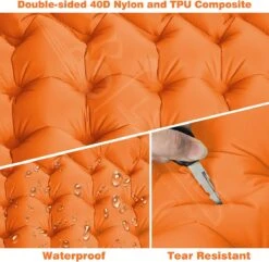 LVNRIDS Isomat, Zelfopblazend, Ultralicht, Luchtmatras, Camping, Zelfopblaasbaar, Opblaasbaar Matras, 3,9 Inch Dik, Met Voetperspomp En Kussen, Voor Camping, Reizen, Outdoor, Wandelen, Strand, Oranje -Buitenkampeer Winkel 1200x1170 2