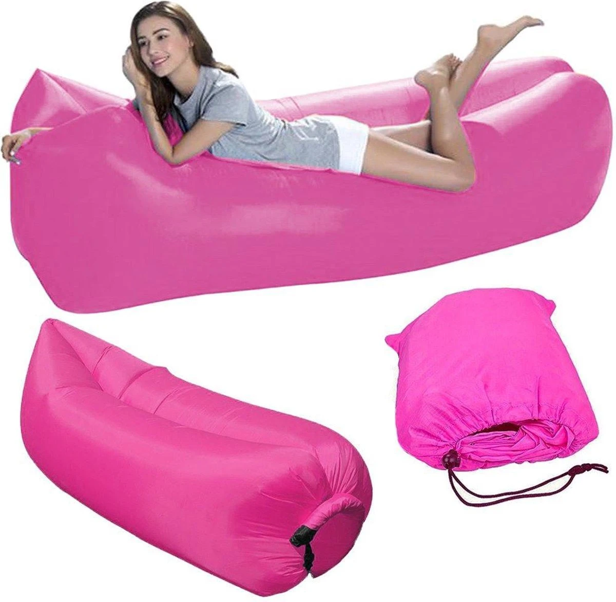 Air Lounger - Lucht Lounger Sofa Matras Roze- Zwembad- Strand- Luchtbed Airlounger 4 Air Lounger - Lucht Lounger Sofa Matras Roze- Zwembad- Strand- Luchtbed Airlounger - Afbeelding 2