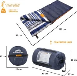 Dutch Mountains Slaapzak Goeree XL - Kussen 25x15cm - 220x90cm Katoenen Slaapzak - Tochtstrip -Buitenkampeer Winkel 1200x1182 10