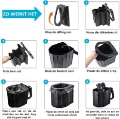 Merkloos Camping Toilet Met Draagtas En 10 Vuilzakken - Toiletemmer Draagbaar Met Deksel -Buitenkampeer Winkel 1200x1188 3