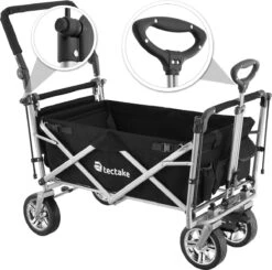 Tectake - Opvouwbare Bolderwagen Handkar Nico Zwart - 403549 -Buitenkampeer Winkel 1200x1191 7