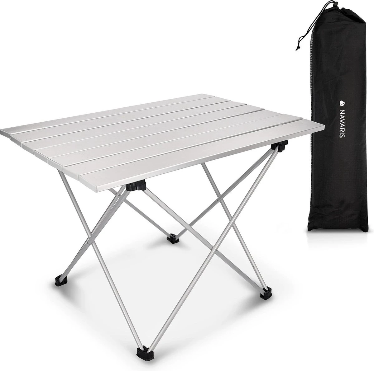 Navaris Campingtafel - Inklapbaar Campingtafeltje Van Aluminium - Opvouwbare Tafel Inclusief Draagtas - Picknicktafel - Zilver 3 Navaris Campingtafel - Inklapbaar Campingtafeltje Van Aluminium - Opvouwbare Tafel Inclusief Draagtas - Picknicktafel - Zilver