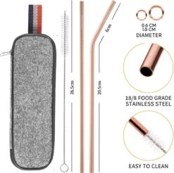 House Of Husk Reisbestek - Reis Bestekset - Chopsticks - Metalen Rietjes Met Borstel - Lepel - Vaatwasserbestendig - RVS - 7 Delig - Rose Goud -Buitenkampeer Winkel 1200x1193 3