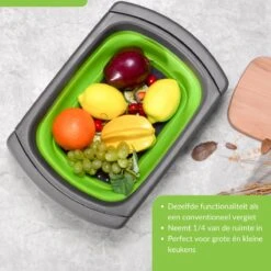 Buxibo - 3-Delige Keuken Vergiet Set Inklapbaar Groen/Grijs -Buitenkampeer Winkel 1200x1200 1111