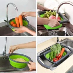 Buxibo - 3-Delige Keuken Vergiet Set Inklapbaar Groen/Grijs -Buitenkampeer Winkel 1200x1200 1115