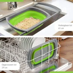 Buxibo - 3-Delige Keuken Vergiet Set Inklapbaar Groen/Grijs -Buitenkampeer Winkel 1200x1200 1116