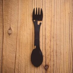 Ikgaopavontuur Reisbestek Spork (Aluminium / RVS) - Lichtgewicht Reisbestek To Go - Lepel, Mes En Vork In één Multitool