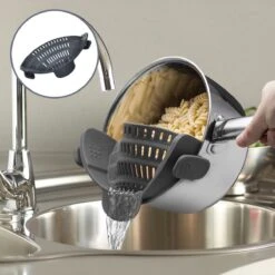 SensaHome- Siliconen Vergiet - Keuken Afgietdeksel - Afgiethulp - Siliconen - BPA Vrij - Grijs -Buitenkampeer Winkel 1200x1200 1159