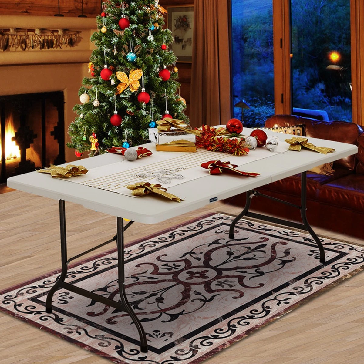 Casaria Tuintafel Opvouwbaar – Met Draaggreep 220x70 Cm – Wit 8 Casaria Tuintafel Opvouwbaar – Met Draaggreep 220x70 Cm – Wit - Afbeelding 6